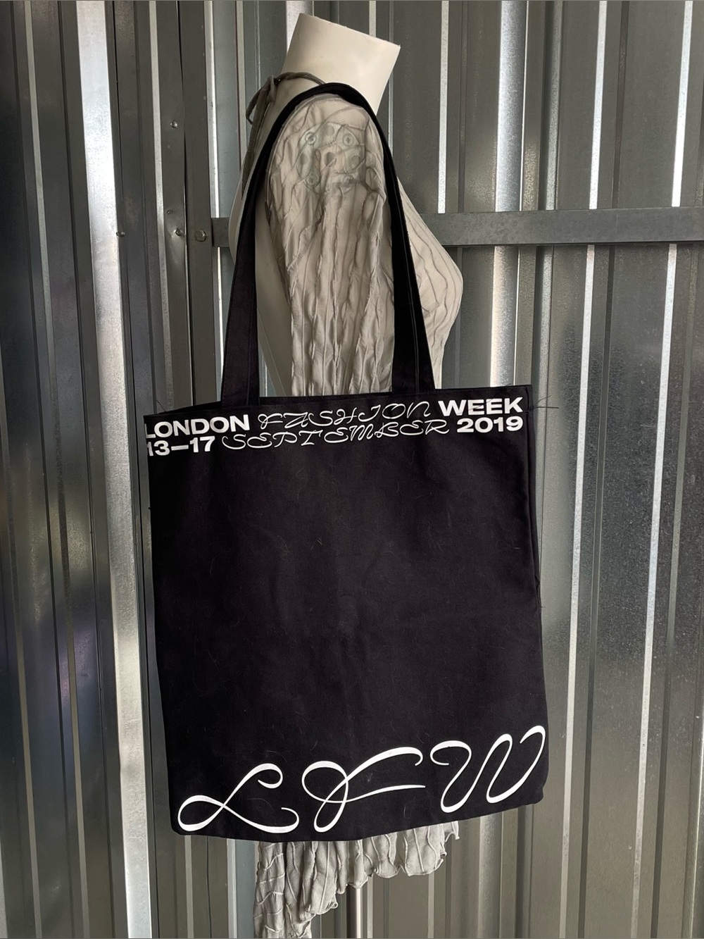 London Fashion Week 2019 Canvas Tote Bag Black White LFW September 2019